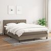 vidaXL Sommier &agrave; lattes de lit avec matelas Taupe 140x190 cm Tissu