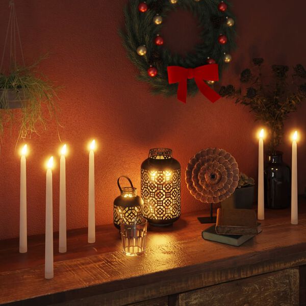 vidaXL Bougies &eacute;lectriques sans flamme &agrave; LED blanc chaud 12 pcs