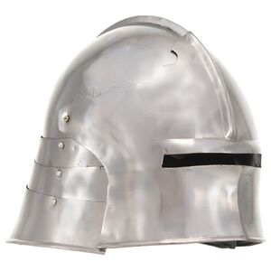 vidaXL Casque de chevalier m&eacute;di&eacute;val antique pour GN Argent&eacute; Acier