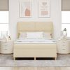 vidaXL Lit &agrave; ressorts avec matelas gris fonc&eacute; 90x190 cm Cr&egrave;me tissu
