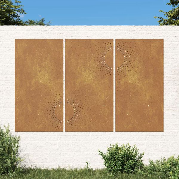 vidaXL D&eacute;corations murales jardin 3 pcs 105x55 cm design du soleil