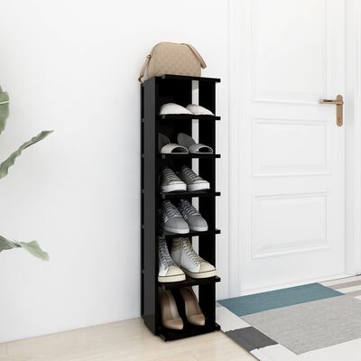 vidaXL Armoire à chaussures Noir 27,5x27x102 cm Bois d'ingénierie