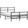 vidaXL Cadre de lit m&eacute;tal sans matelas avec pied de lit noir 140x190cm