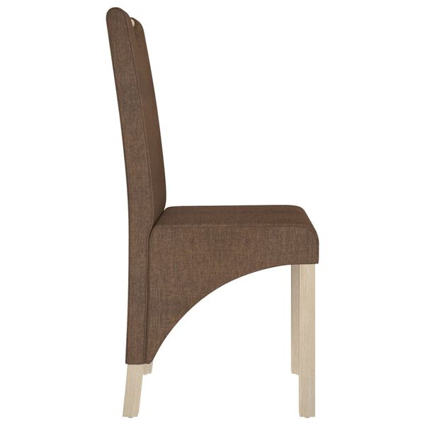 vidaXL Chaises &agrave; manger lot de 2 marron tissu