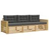 vidaXL Ensemble de canap&eacute;s d'ext&eacute;rieur 3 pc Blanc et anthracite