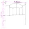 vidaXL T&ecirc;te de lit m&eacute;tal blanc 90 cm