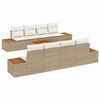 vidaXL Ensemble de canap&eacute; de jardin 9 pcs Beige Poly rotin