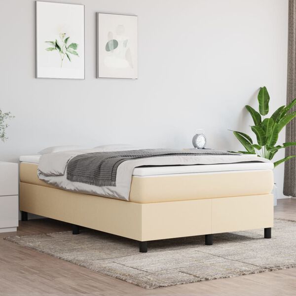 vidaXL Cadre de lit cr&egrave;me 120x200 cm tissu