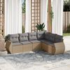 vidaXL Salon de jardin avec coussins 6 pcs beige r&eacute;sine tress&eacute;e