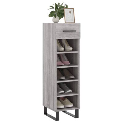 vidaXL Meuble à chaussures sonoma gris 30x35x105 cm bois d'ingénierie