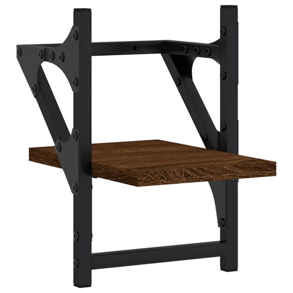 vidaXL Étagères murales avec barres 2 pcs chêne marron 20x25x30 cm