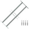 vidaXL Grille r&eacute;glable de s&eacute;curit&eacute; de fen&ecirc;tres et 2 barres 500-650 mm