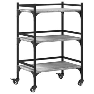vidaXL Chariot de cuisine sonoma gris 50x35x75,5 cm bois d'ing&eacute;nierie