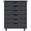 vidaXL Armoire roulante avec tiroirs MOSS gris bois de pin solide