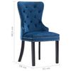 vidaXL Chaises &agrave; manger lot de 6 bleu velours