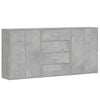 vidaXL Buffets 3 pcs gris b&eacute;ton 60x31x84 cm bois d'ing&eacute;nierie