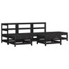 vidaXL Salon de jardin 6 pcs avec coussins noir bois massif