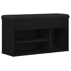 vidaXL Banc &agrave; chaussures Noir 80 x 30 x 45 cm Bois d'ing&eacute;nierie