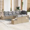 vidaXL Ensemble de canap&eacute; de jardin Beige et Gris clair Poly rotin