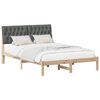 vidaXL Cadre de lit avec t&ecirc;te de lit rembourr&eacute;e Marron 135 x 190 cm