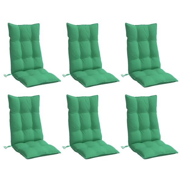 vidaXL Coussins de chaise &agrave; dossier haut lot de 6 vert tissu oxford