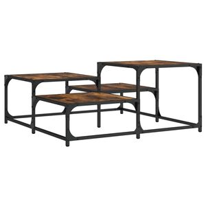 vidaXL Table basse ch&ecirc;ne fum&eacute; 87,5x87,5x40cm bois d'ing&eacute;nierie