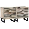 vidaXL Table de chevet 2 pc Blanc 40 x 33 x 46 cm Bois d'ing&eacute;nierie
