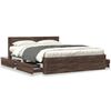 vidaXL Cadre de lit t&ecirc;te de lit sans matelas ch&ecirc;ne marron 160x200 cm