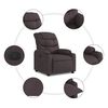 vidaXL Fauteuil inclinable Marron fonc&eacute; Tissu