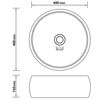 vidaXL Lavabo rond de luxe Gris clair mat 40x15 cm C&eacute;ramique