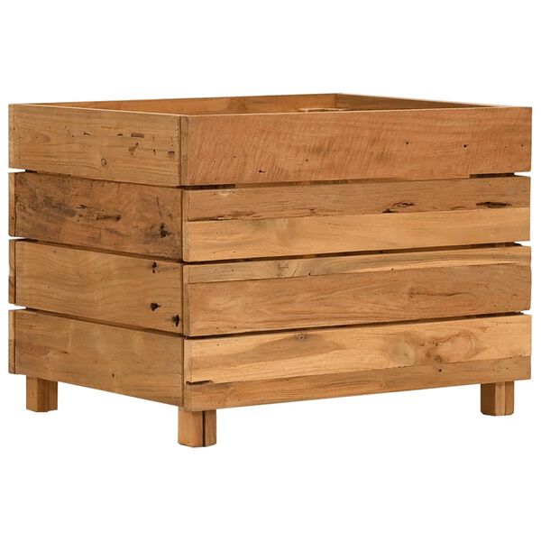 vidaXL Lit sur&eacute;lev&eacute; 50x40x38 cm bois de teck recycl&eacute; et acier