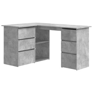 vidaXL Bureau d'angle Gris b&eacute;ton 145x100x76 cm Bois d'ing&eacute;nierie