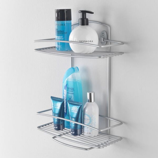 Metaltex Support de douche &agrave; 2 niveaux Onda Argent&eacute;