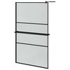 vidaXL Paroi de douche avec &eacute;tag&egrave;re Noir 115x195cm Verre ESG&Aluminium