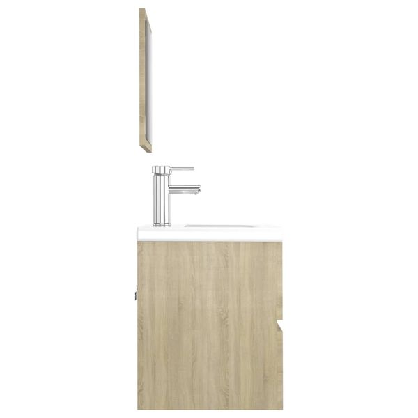 vidaXL Ensemble de meubles de salle de bain Ch&ecirc;ne sonoma Agglom&eacute;r&eacute;
