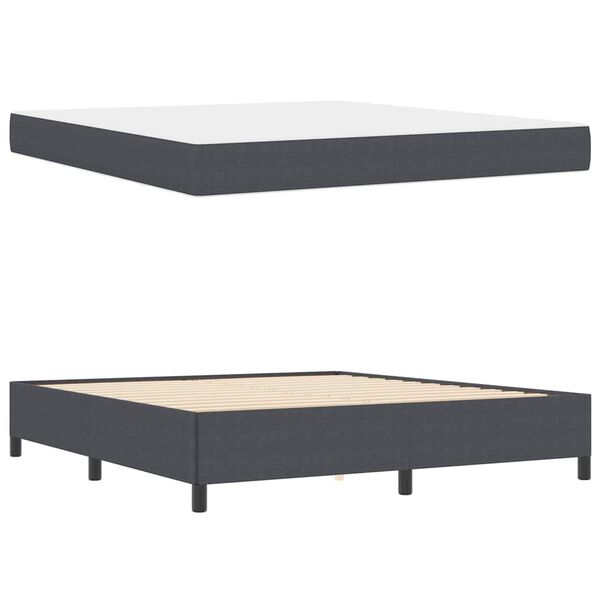 vidaXL Cadre de lit avec matelas Gris fonc&eacute; 180 x 200 cm tissu