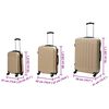 vidaXL Ensemble de valises 3 pcs Champagne 50 x 31 x 78 cm