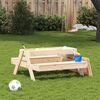 vidaXL Table de pique-nique avec bac &agrave; sable pour enfants pin massif