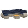 vidaXL Ensemble de canap&eacute; de jardin 9 pcs avec coussins gris r&eacute;sine tress&eacute;e