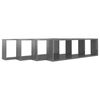 vidaXL &Eacute;tag&egrave;res cube murales 4 pcs Gris brillant 100x15x30 cm