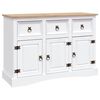 vidaXL Buffet Gamme Corona Pin massif mexicain Blanc 132x43x78 cm
