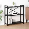 vidaXL &Eacute;tag&egrave;re Ch&ecirc;ne noir 80 x 30 x 85 cm Bois d'ing&eacute;nierie