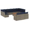 vidaXL Ensemble de canap&eacute; de jardin 14 pcs avec coussins gris r&eacute;sine tress&eacute;e