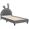 vidaXL Cadre de lit pour enfants avec t&ecirc;te de lit Gris clair PU