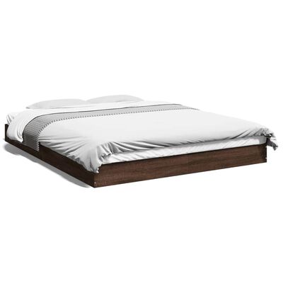 vidaXL Cadre de lit sans matelas chêne marron 150x200 cm