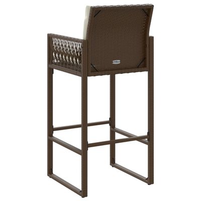 vidaXL Tabourets de bar jardin coussins lot de 2 marron résine tressée