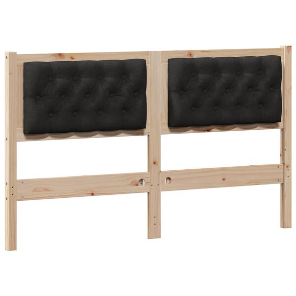 vidaXL T&ecirc;te de lit Autre Marron et noir 140 cm Bois massif en pin