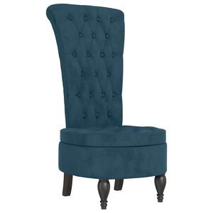 vidaXL Chaise &agrave; dossier haut bleu velours conception de bouton