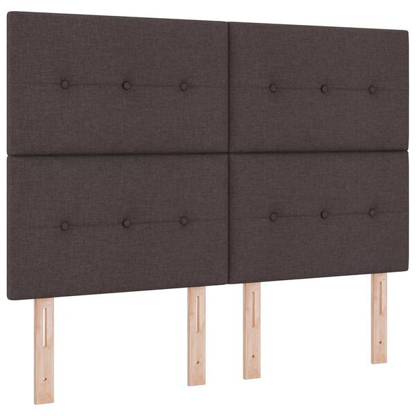 vidaXL T&ecirc;te de lit LED avec t&ecirc;te de lit Marron fonc&eacute; 160 cm Polyester