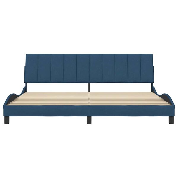 vidaXL Cadre de lit sans matelas Hanko bleu 200x200 cm tissu